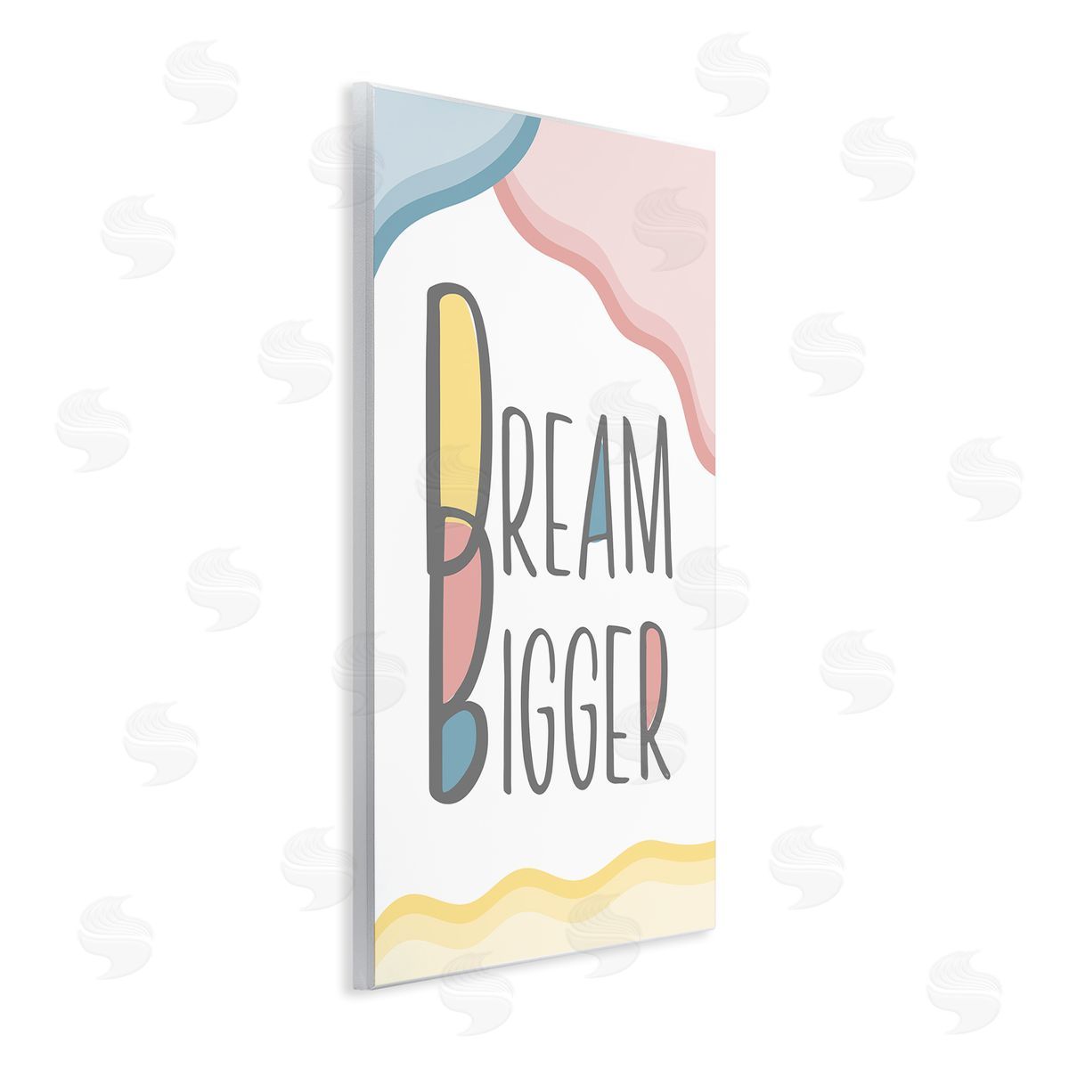 Martina Pavlova Dream Bigger Pastel Shapes Wooden Wall Plaque Art Print