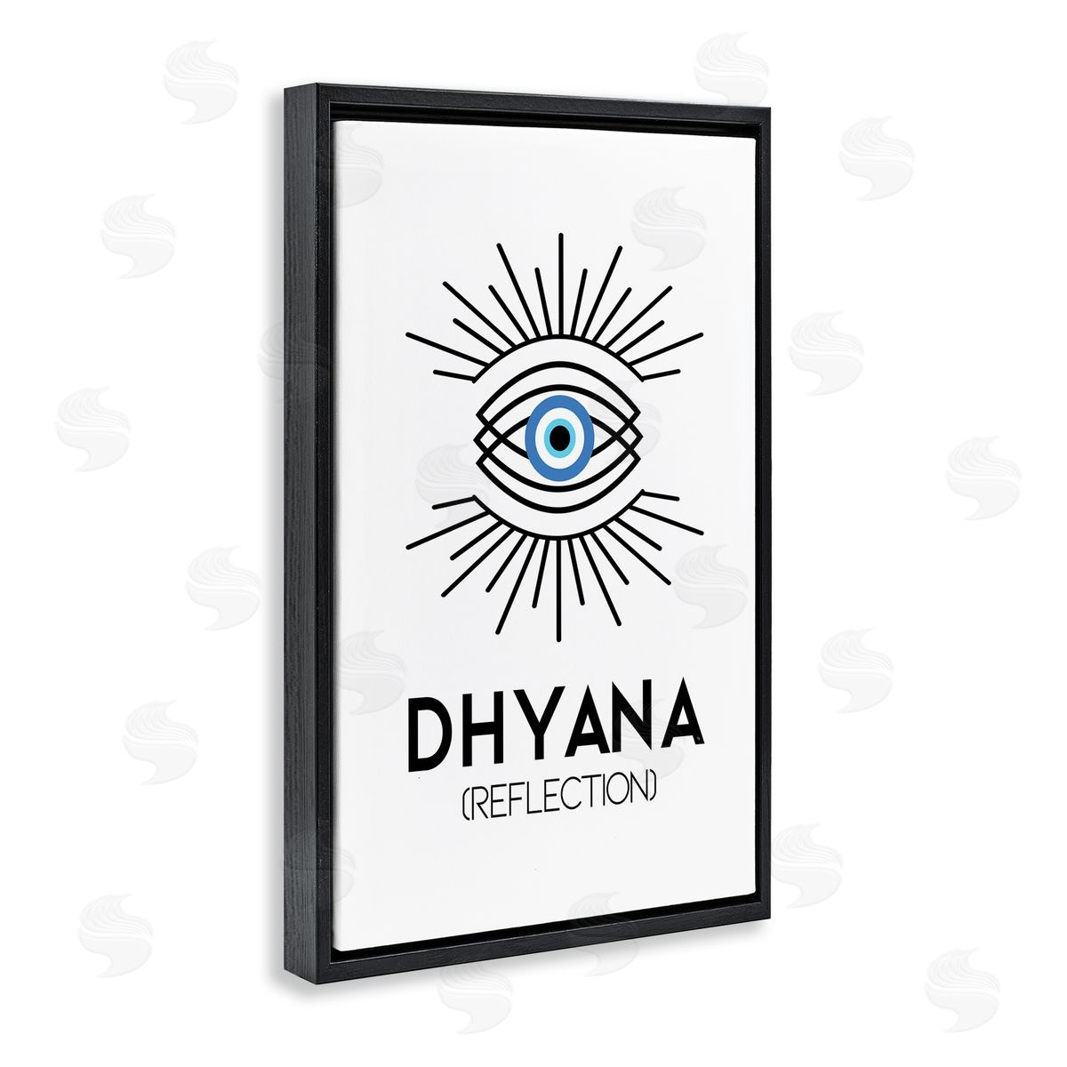 Martina Pavlova Dhyana Reflection Eye Black Floating Frame Canvas Wall Art Print