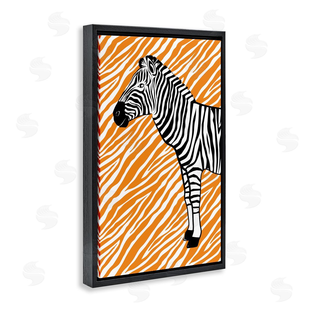 Martina Pavlova Zebra Stripes Pattern Black Floating Frame Canvas Wall Art Print