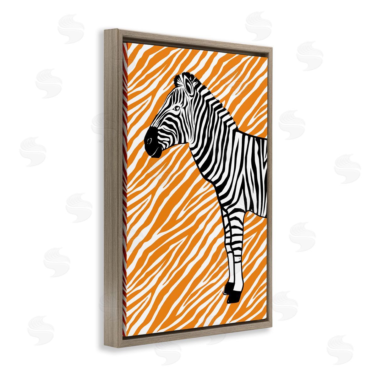 Martina Pavlova Zebra Stripes Pattern Brown Floating Frame Canvas Wall Art Print