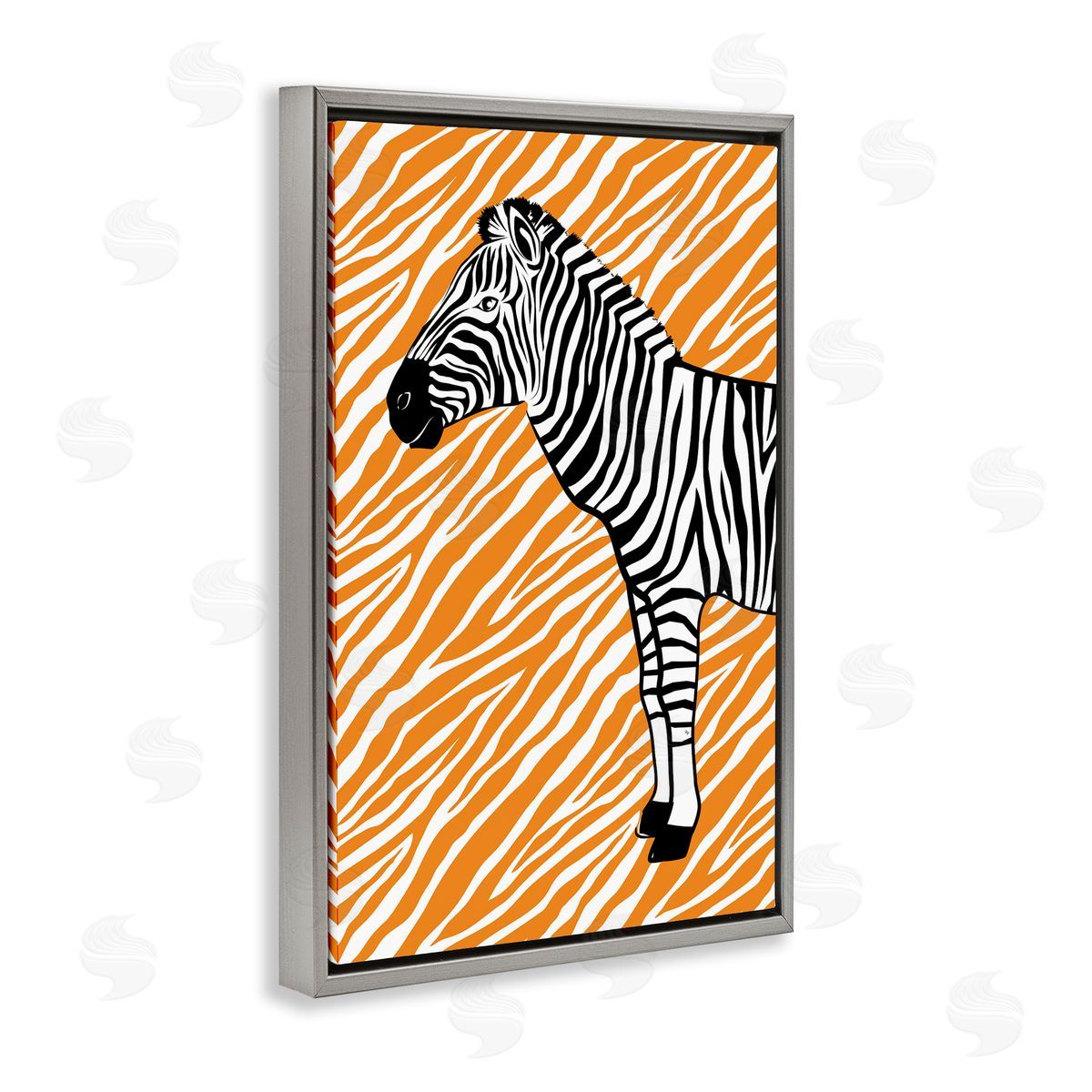 Martina Pavlova Zebra Stripes Pattern Gray Floating Frame Canvas Wall Art Print
