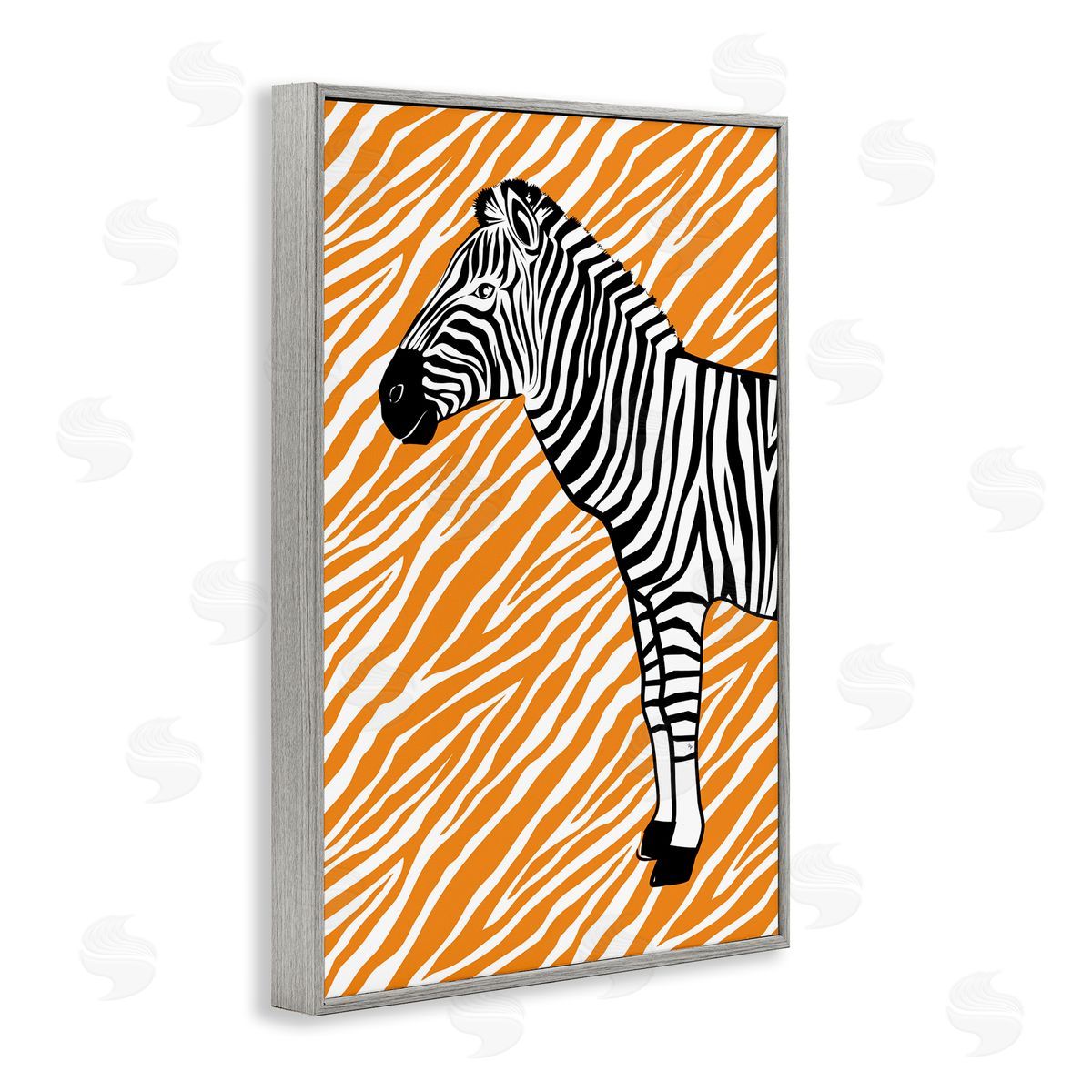 Martina Pavlova Zebra Stripes Pattern Gray Framed Giclee Wall Art Print