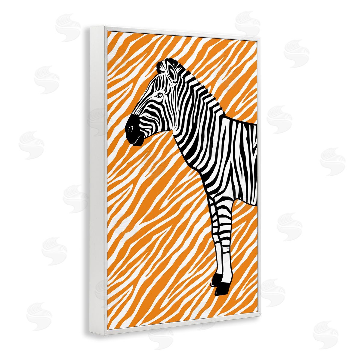 Martina Pavlova Zebra Stripes Pattern White Framed Giclee Wall Art Print