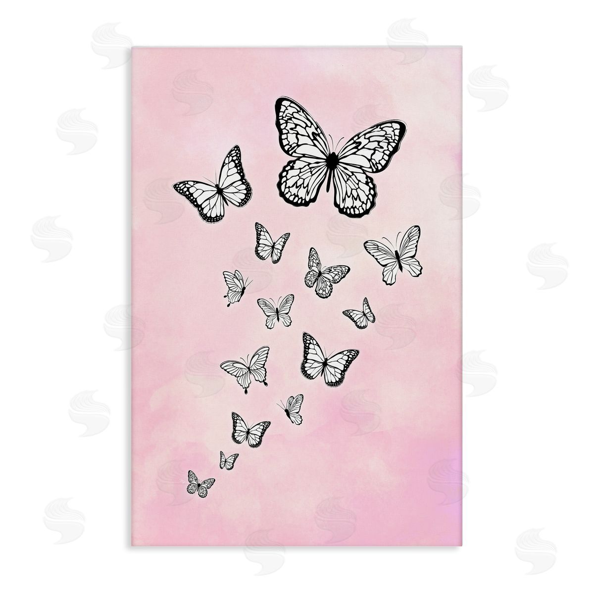 Martina Pavlova Pink Fluttering Butterflies Canvas Wall Art Print
