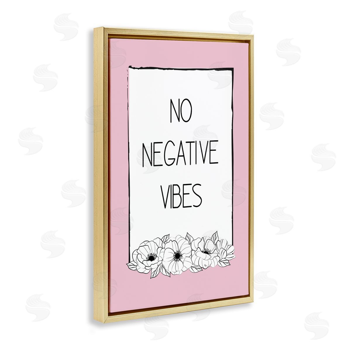 Martina Pavlova No Negative Vibes on Pink Gold Floating Frame Canvas Wall Art Print