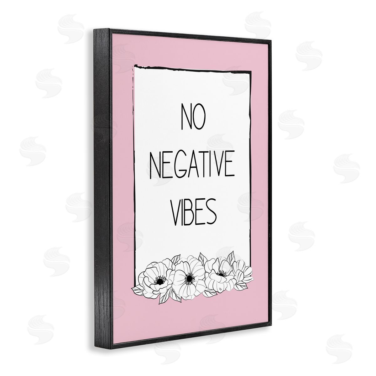 Martina Pavlova No Negative Vibes on Pink Black Framed Giclee Wall Art Print