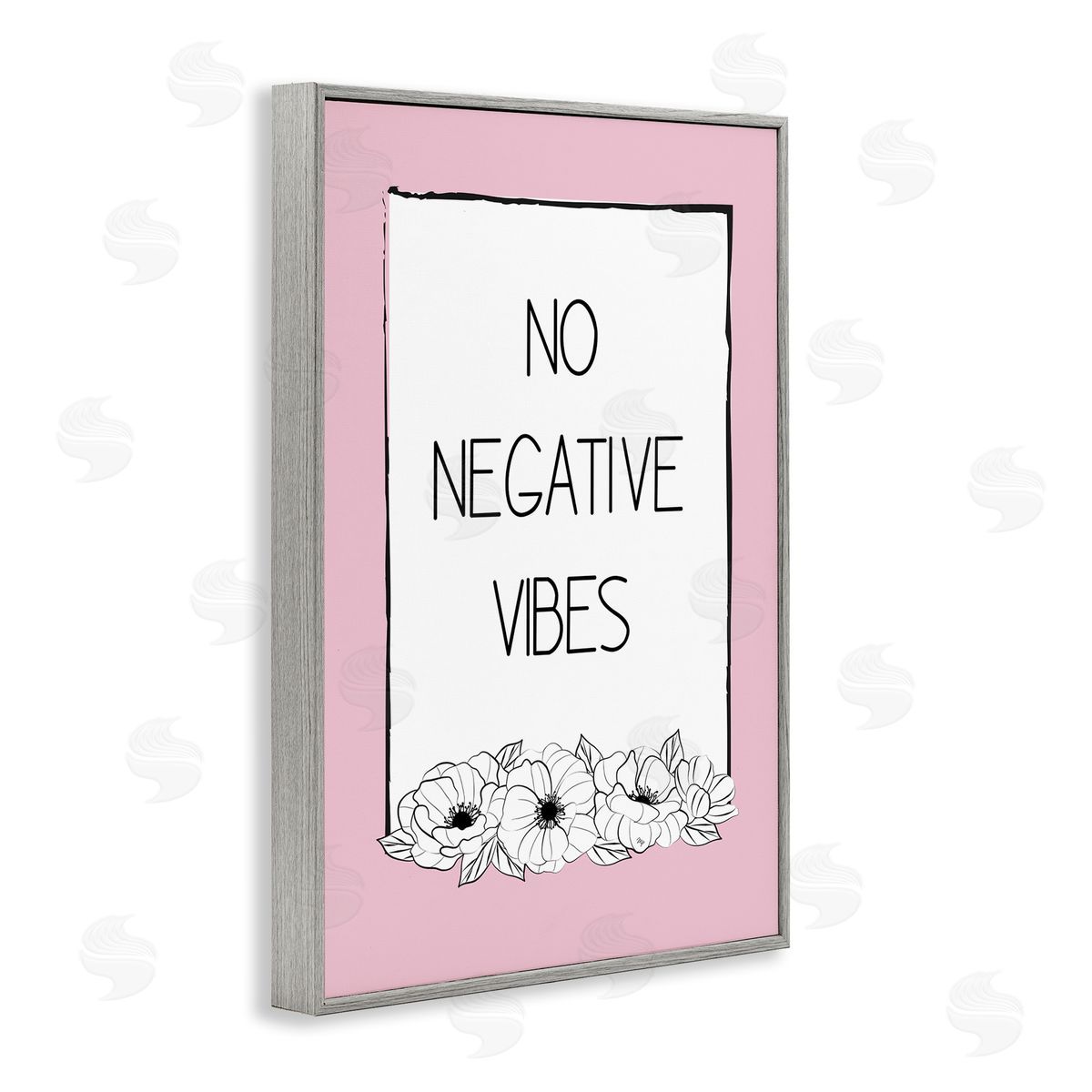 Martina Pavlova No Negative Vibes on Pink Gray Framed Giclee Wall Art Print