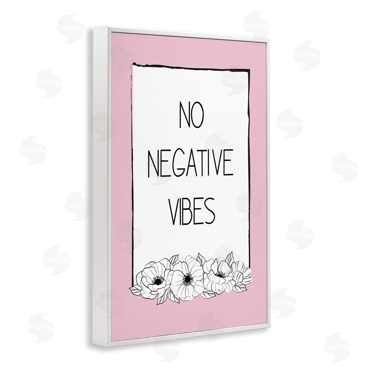 Martina Pavlova No Negative Vibes on Pink White Framed Giclee Wall Art Print
