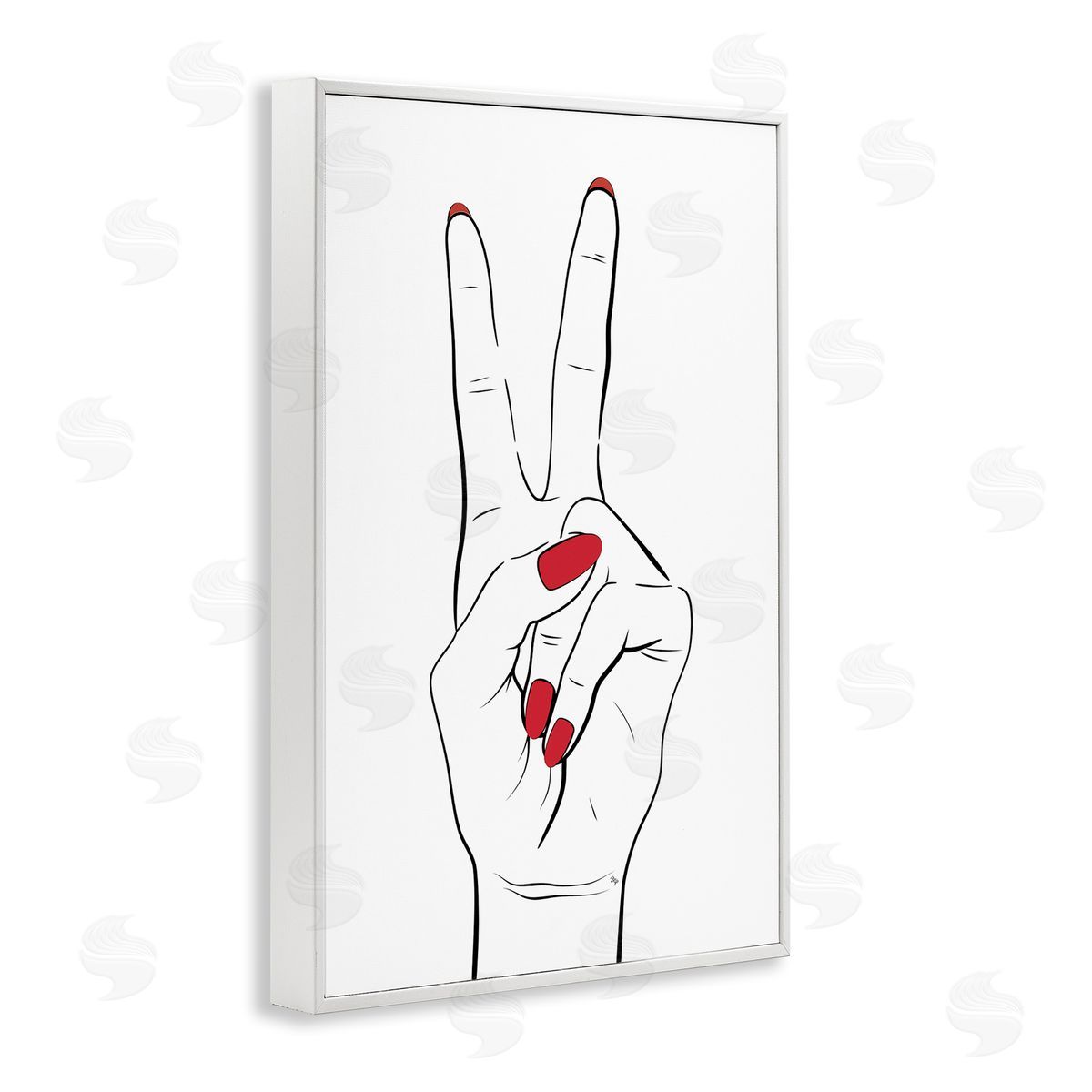 Martina Pavlova Victory Peace Sign Hand White Framed Giclee Wall Art Print