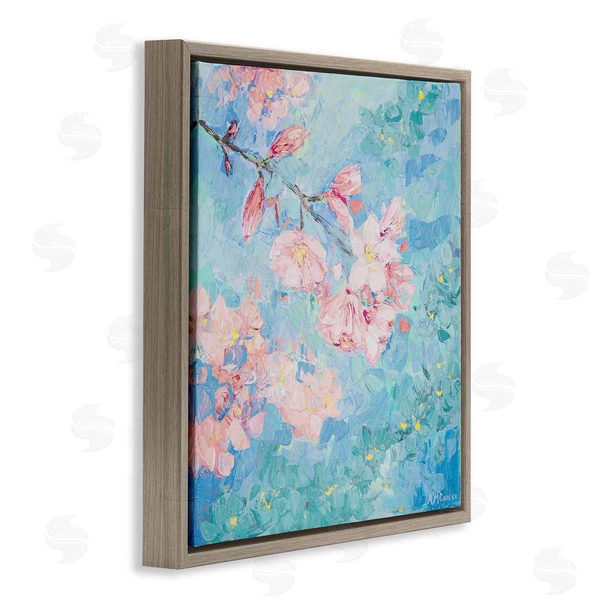 Ann Marie Coolick Yoshino Cherry Blossom Brown Floating Frame Canvas Wall Art Print