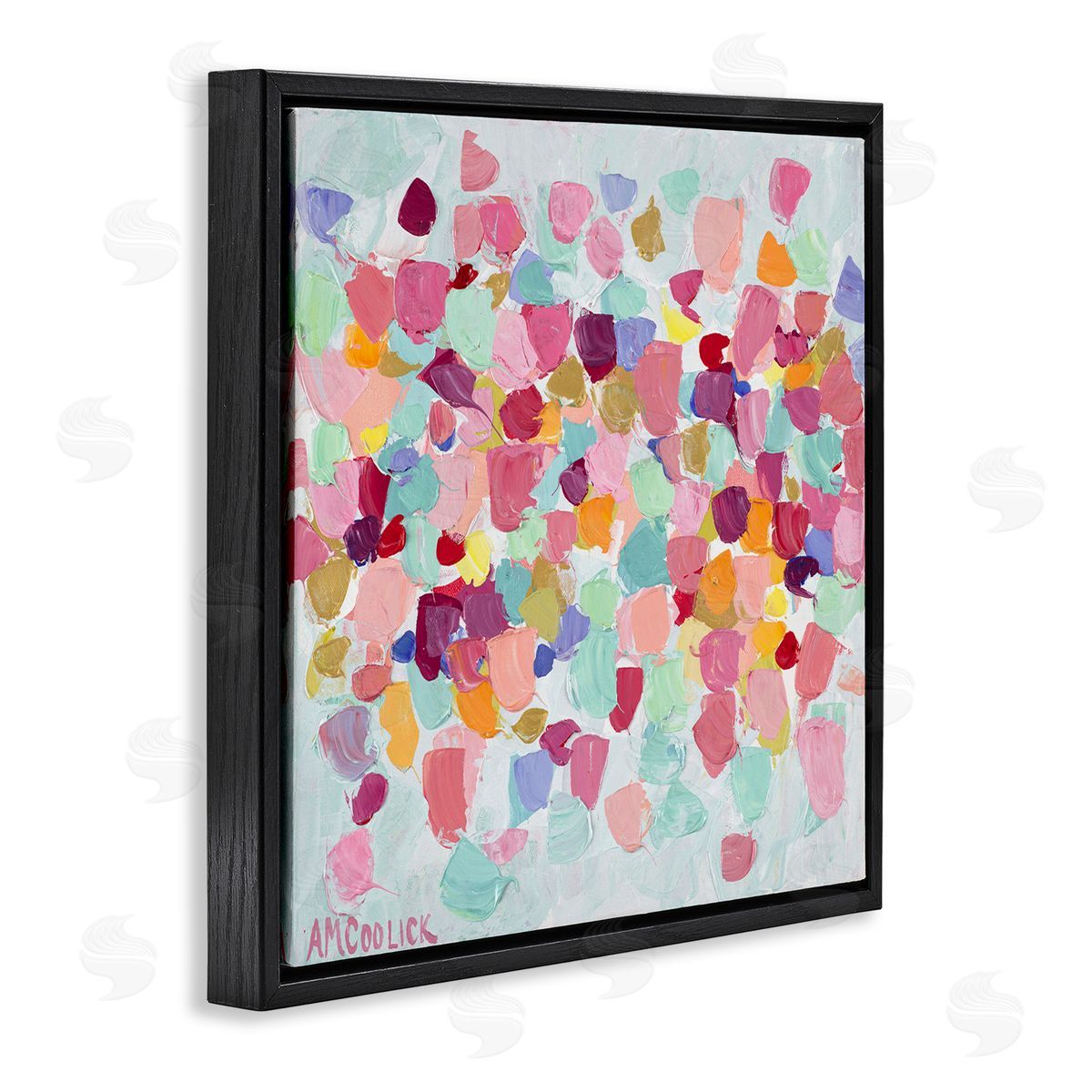 Ann Marie Coolick Pastel Hue Splotches Black Floating Frame Canvas Wall Art Print