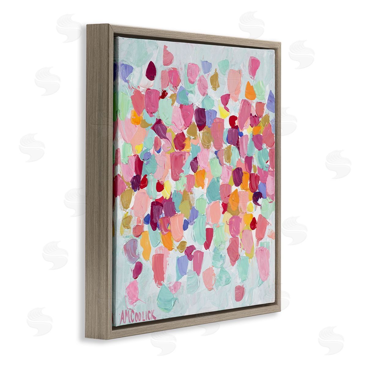 Ann Marie Coolick Pastel Hue Splotches Brown Floating Frame Canvas Wall Art Print