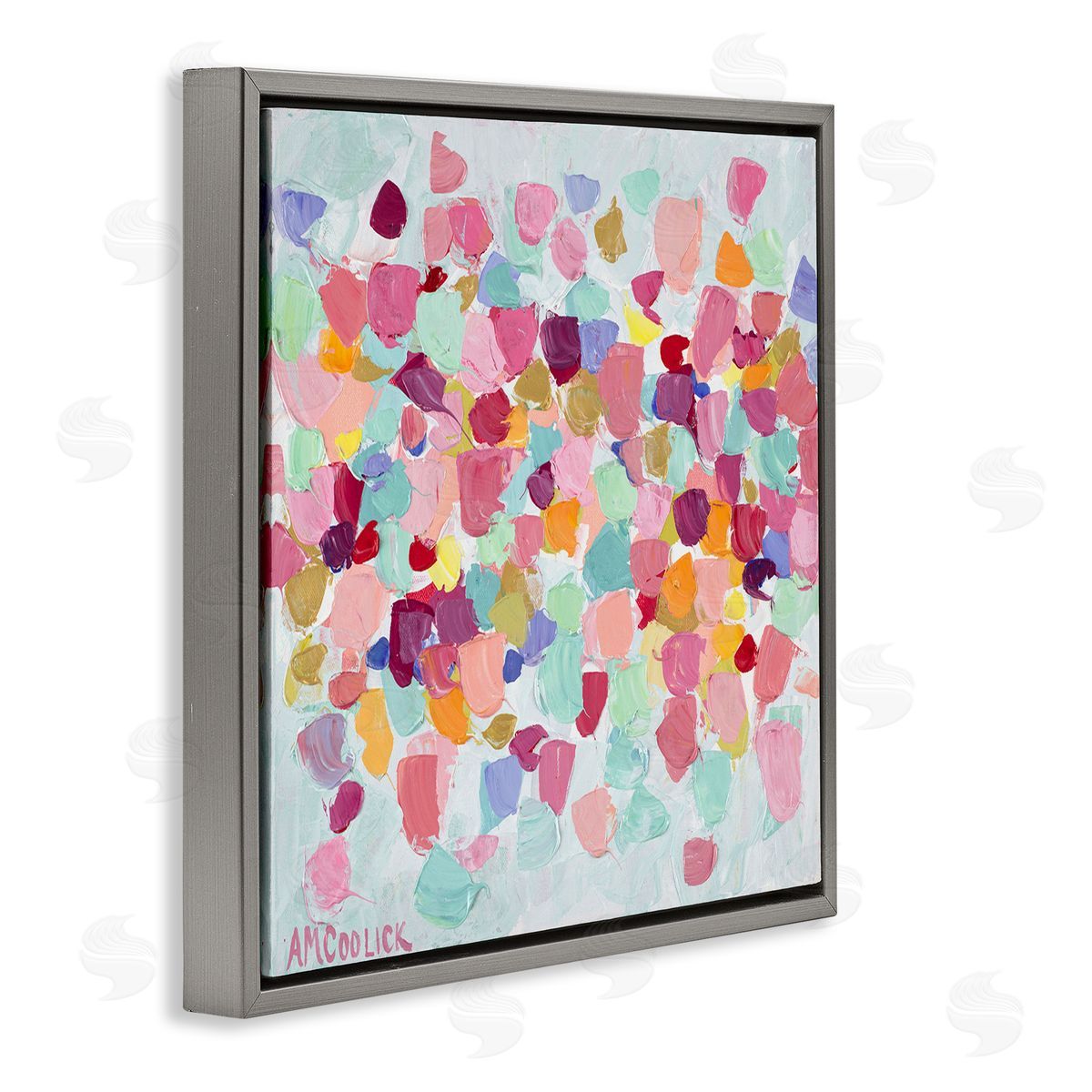 Ann Marie Coolick Pastel Hue Splotches Gray Floating Frame Canvas Wall Art Print