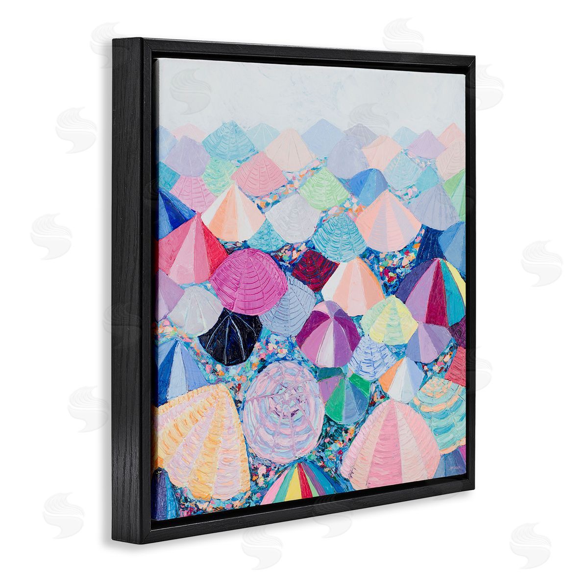 Ann Marie Coolick Pastel Umbrella Nation Black Floating Frame Canvas Wall Art Print