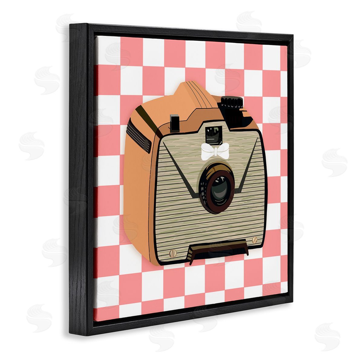 Jen Bucheli Take The Shot Retro Camera Black Floating Frame Canvas Wall Art Print