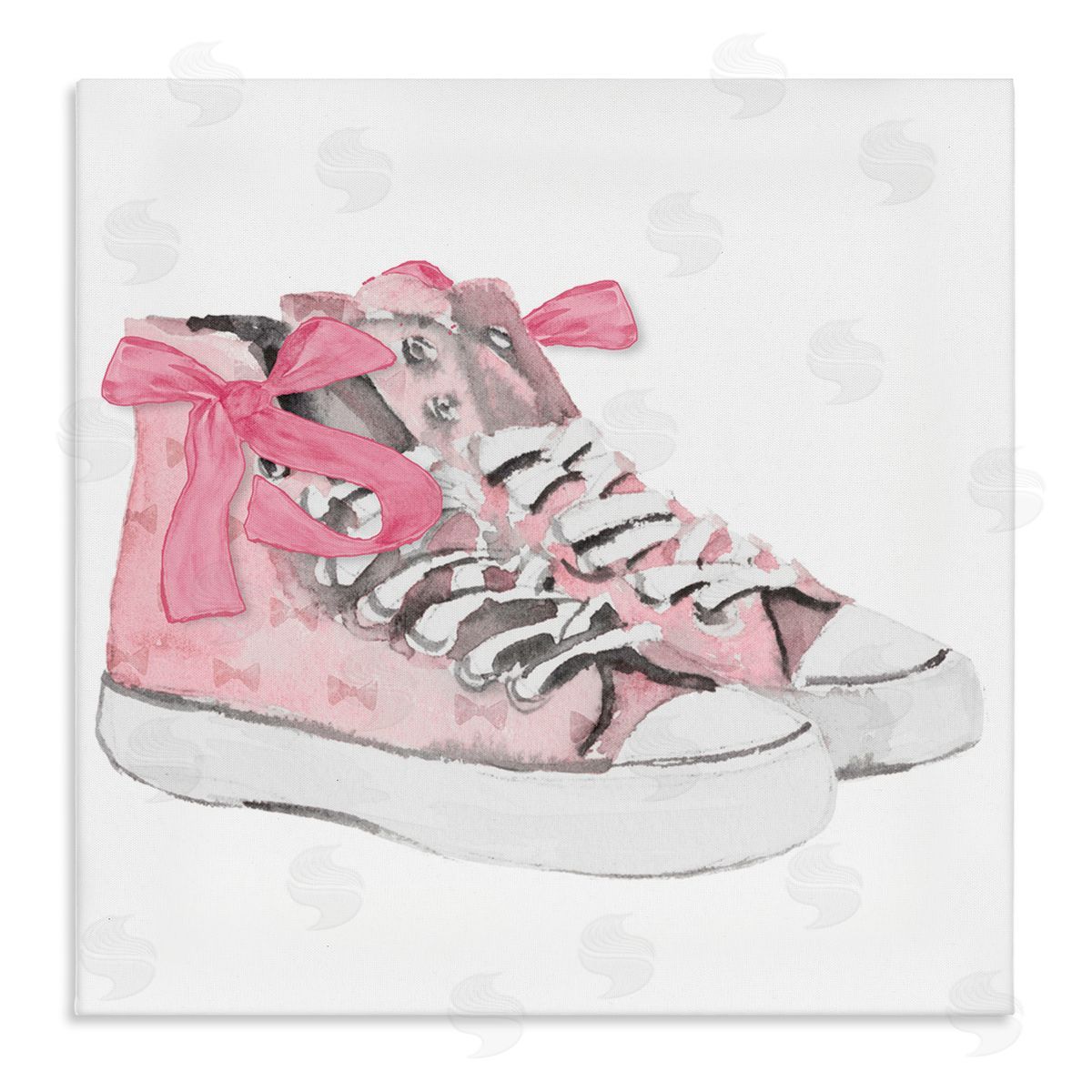 Lanie Loreth Simple Pink Bow Sneakers Canvas Wall Art Print