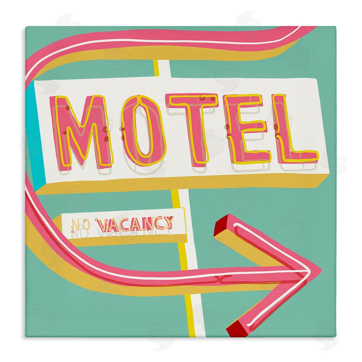 Jen Bucheli Retro Motel Vacancy Canvas Wall Art Print