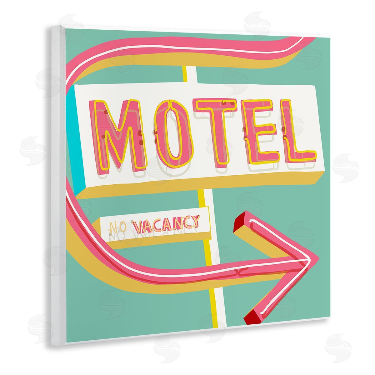 Jen Bucheli Retro Motel Vacancy Wooden Wall Plaque Art Print
