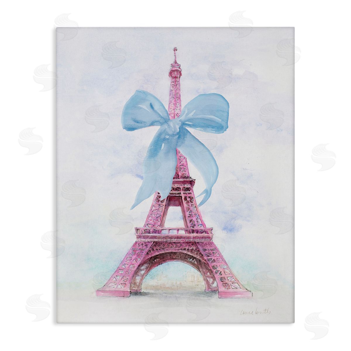 Pretty Bow Eiffel Tower Canvas Wall Art, Home Decor by Lanie Loreth