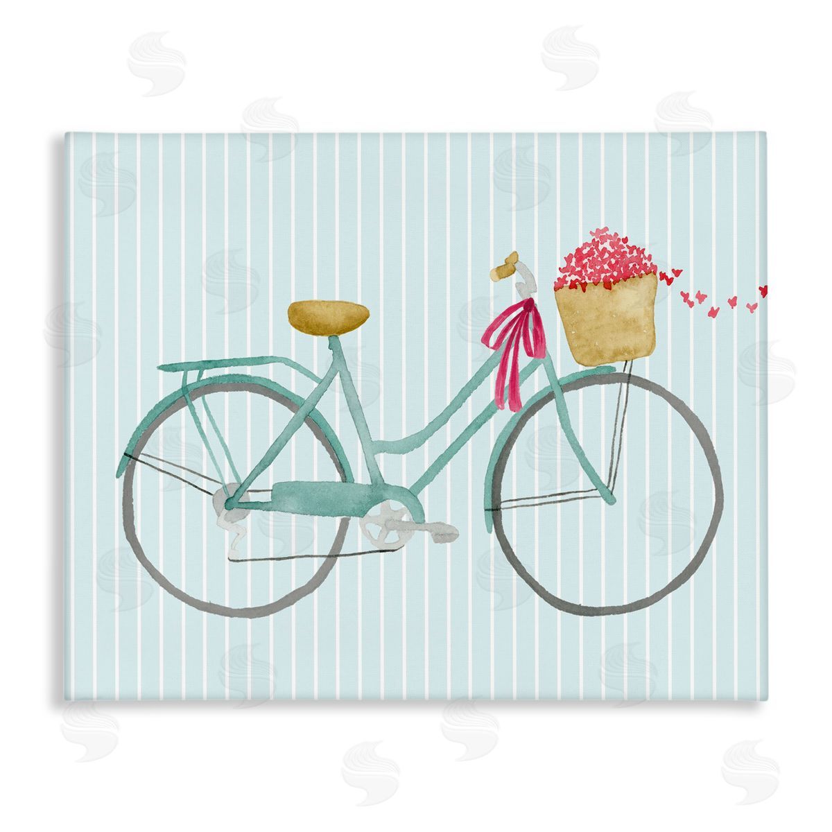 Lucille Price Cycle Through Love on Stripes Canvas Wall Art Print