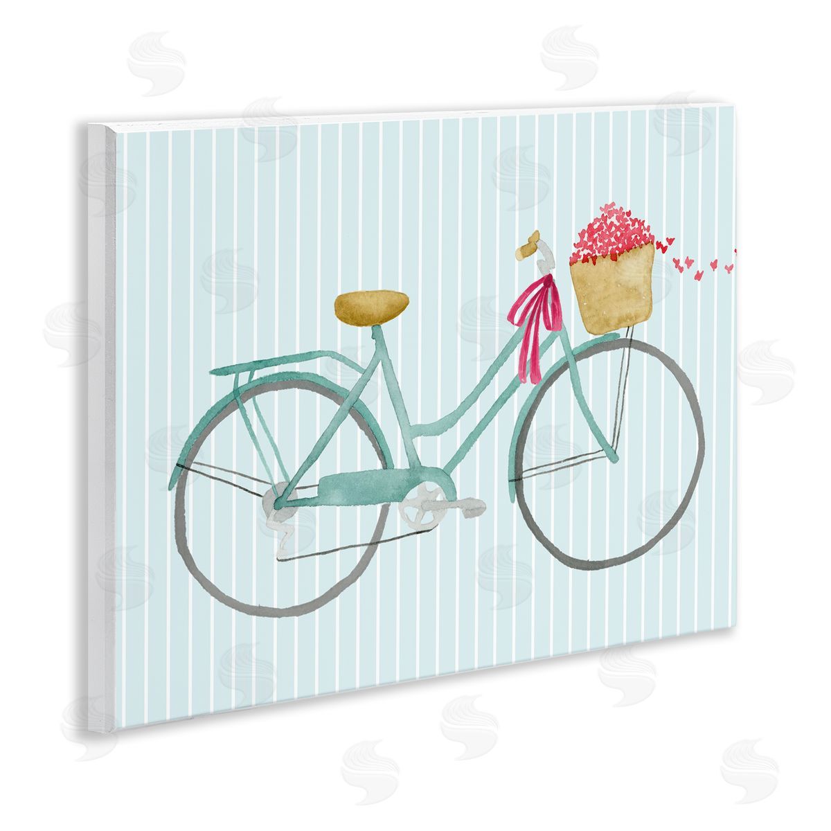 Lucille Price Cycle Through Love on Stripes Wooden Wall Plaque Art Print
