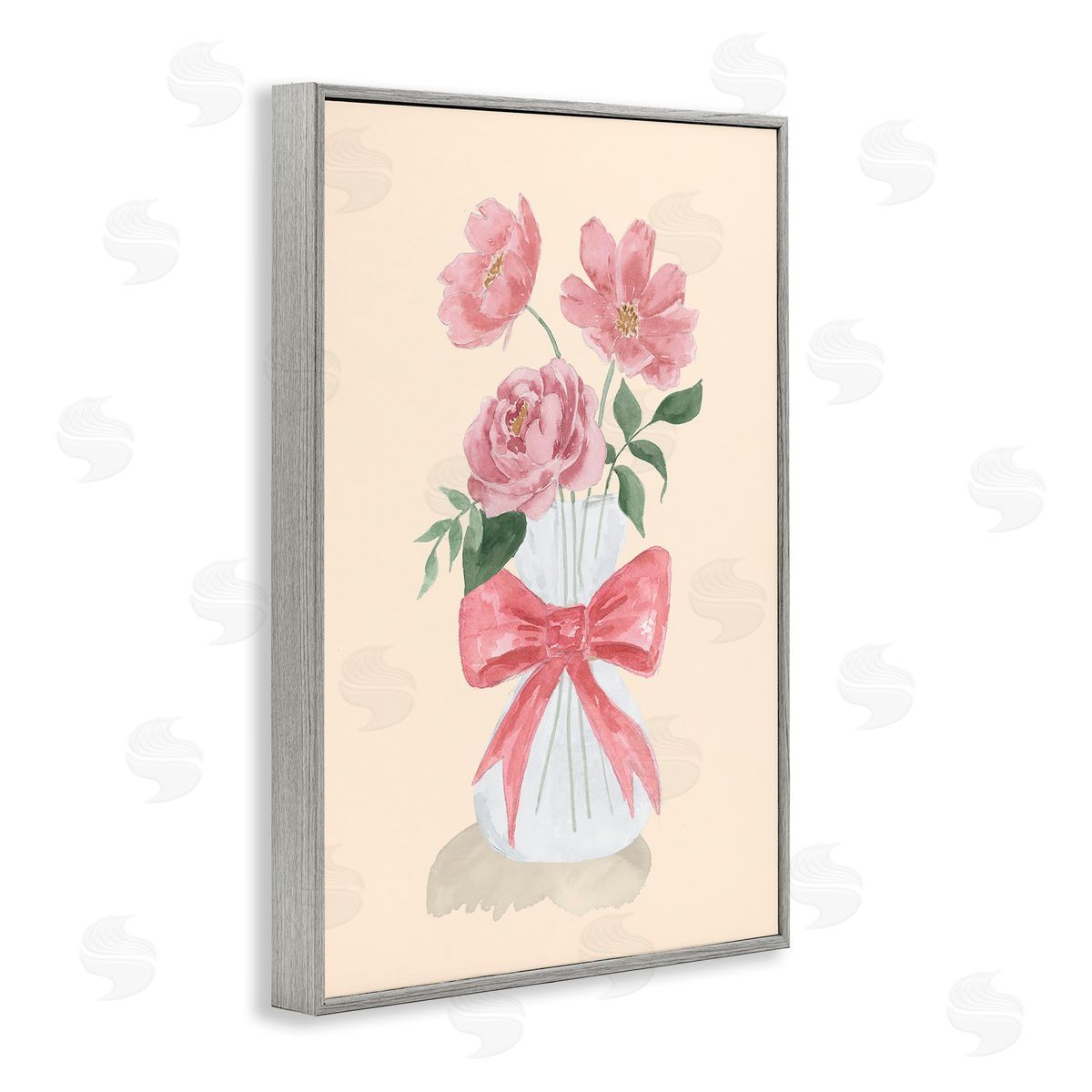 Lucille Price Chic Vase Of Pink Gray Framed Giclee Wall Art Print