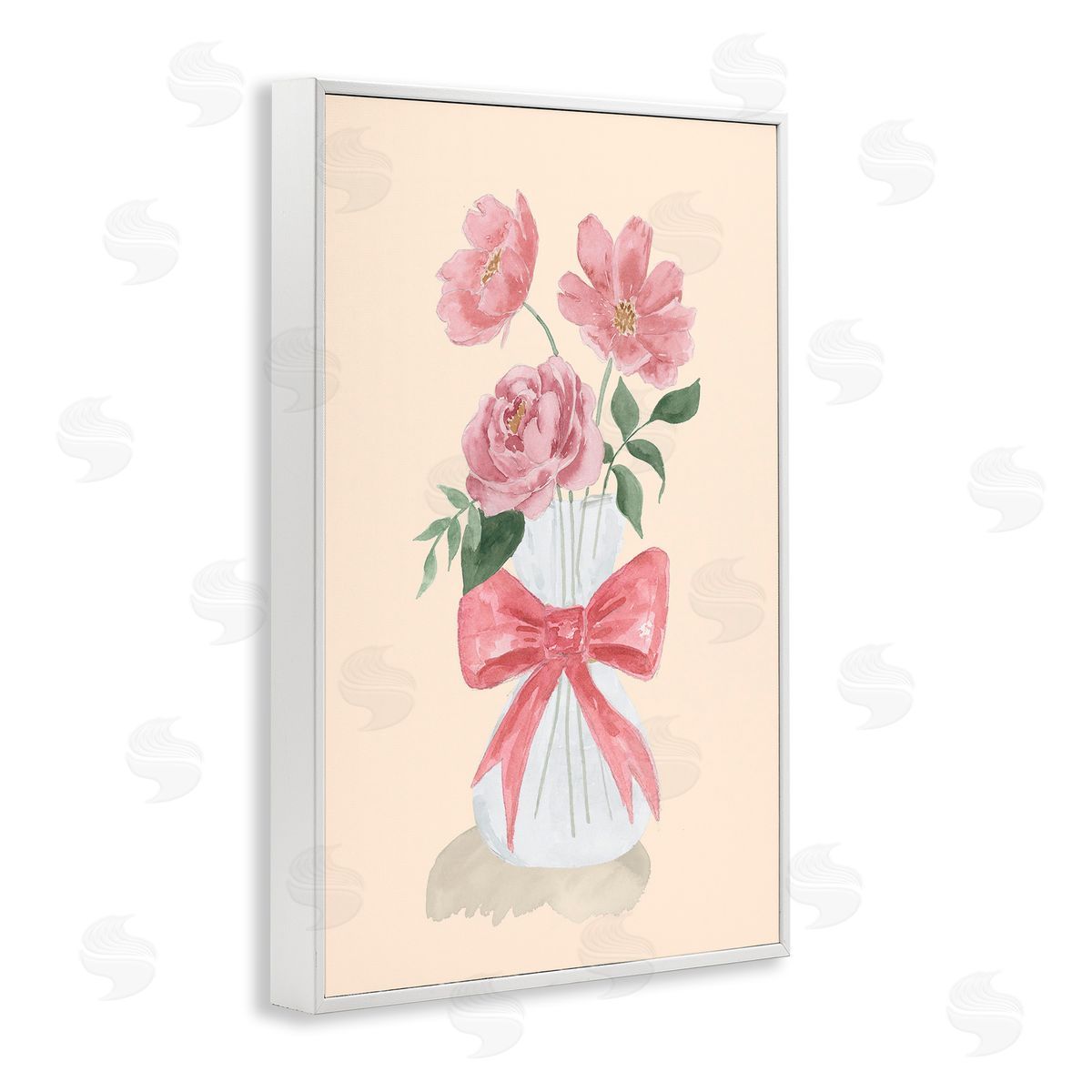 Lucille Price Chic Vase Of Pink White Framed Giclee Wall Art Print