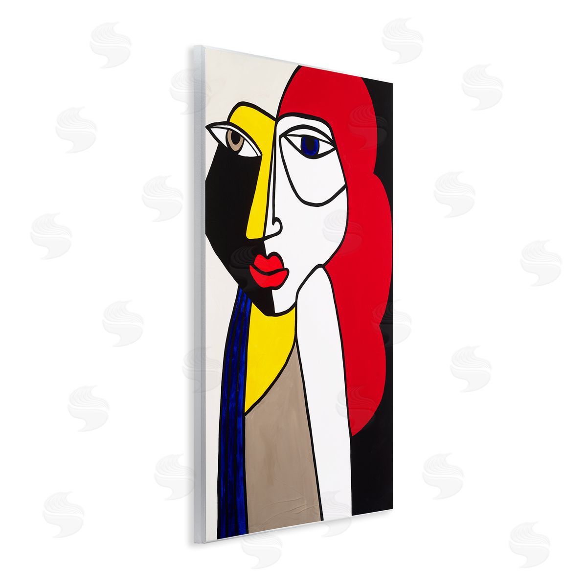 Ruth Fromstein Her Abstract Cubism Face Wooden Wall Plaque Art Print