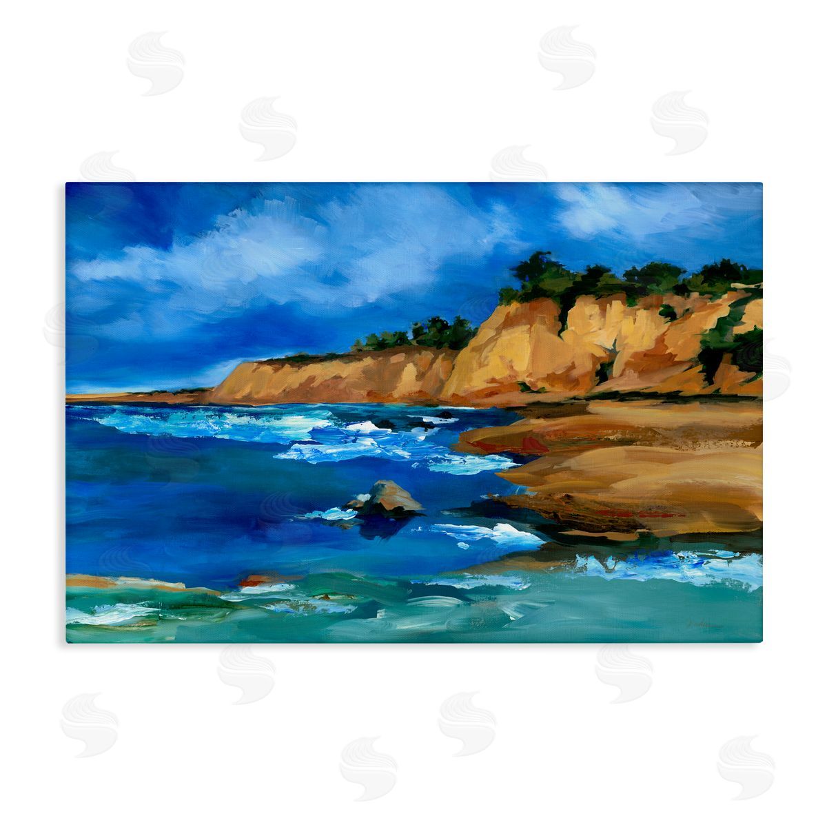 Liz Jardine Beachside Cliffs Landscape Canvas Wall Art Print