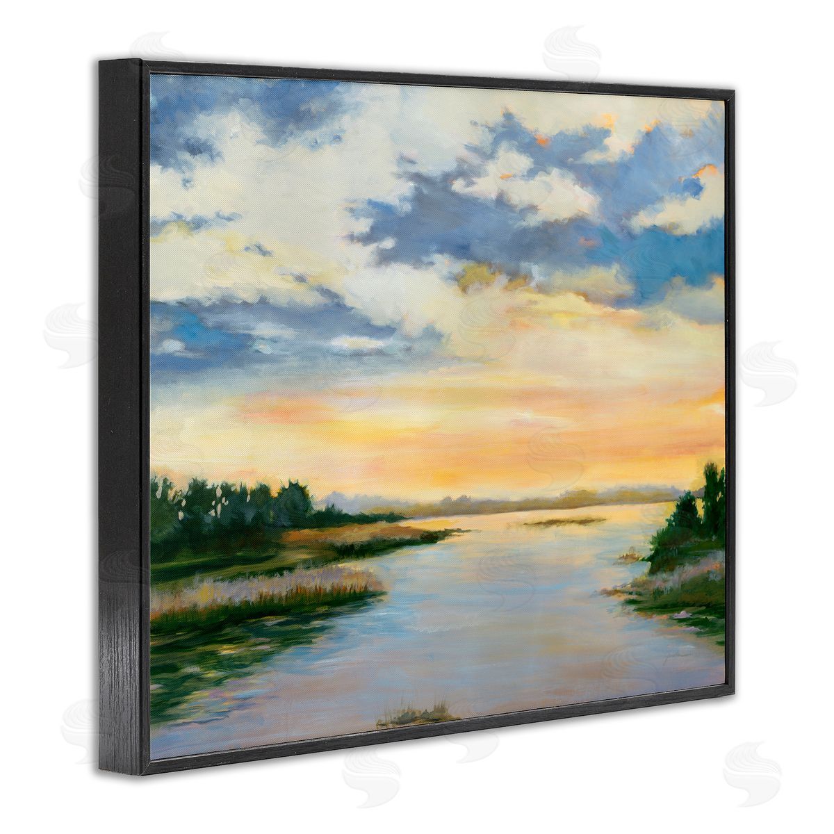 Liz Jardine Sunrise Over Shallow Water Black Framed Giclee Wall Art Print