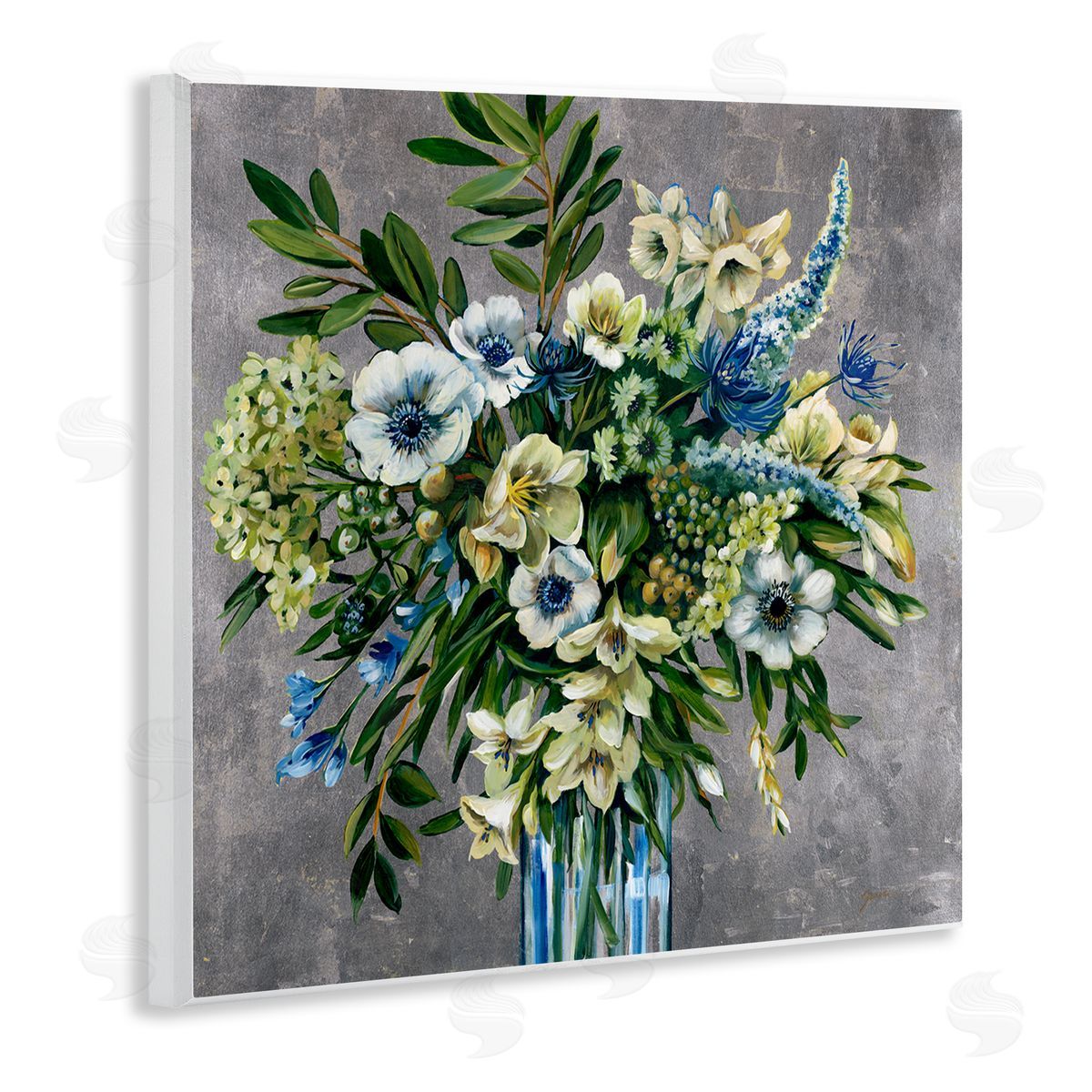 Liz Jardine Traditional Bouquet of Flowers Wooden Wall Plaque Art Print