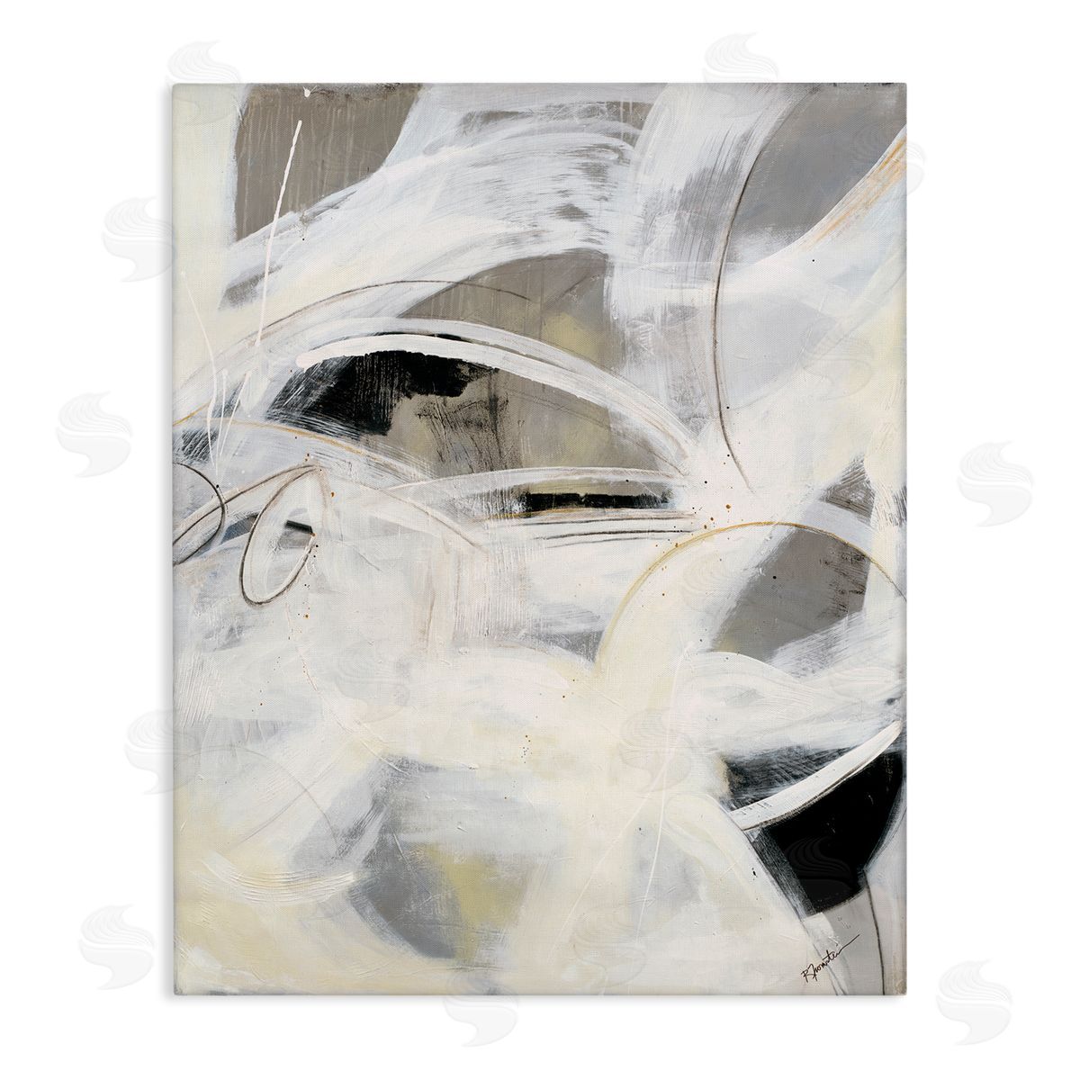 Ruth Fromstein White Abstract Expression Canvas Wall Art Print
