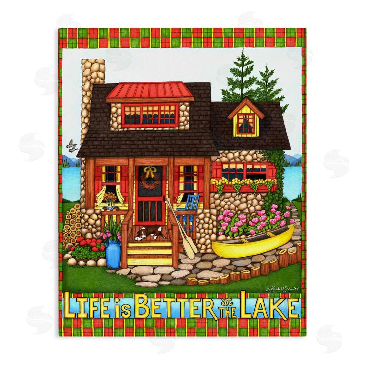 Mardell Schuster Patterned Better At Lake Canvas Wall Art Print