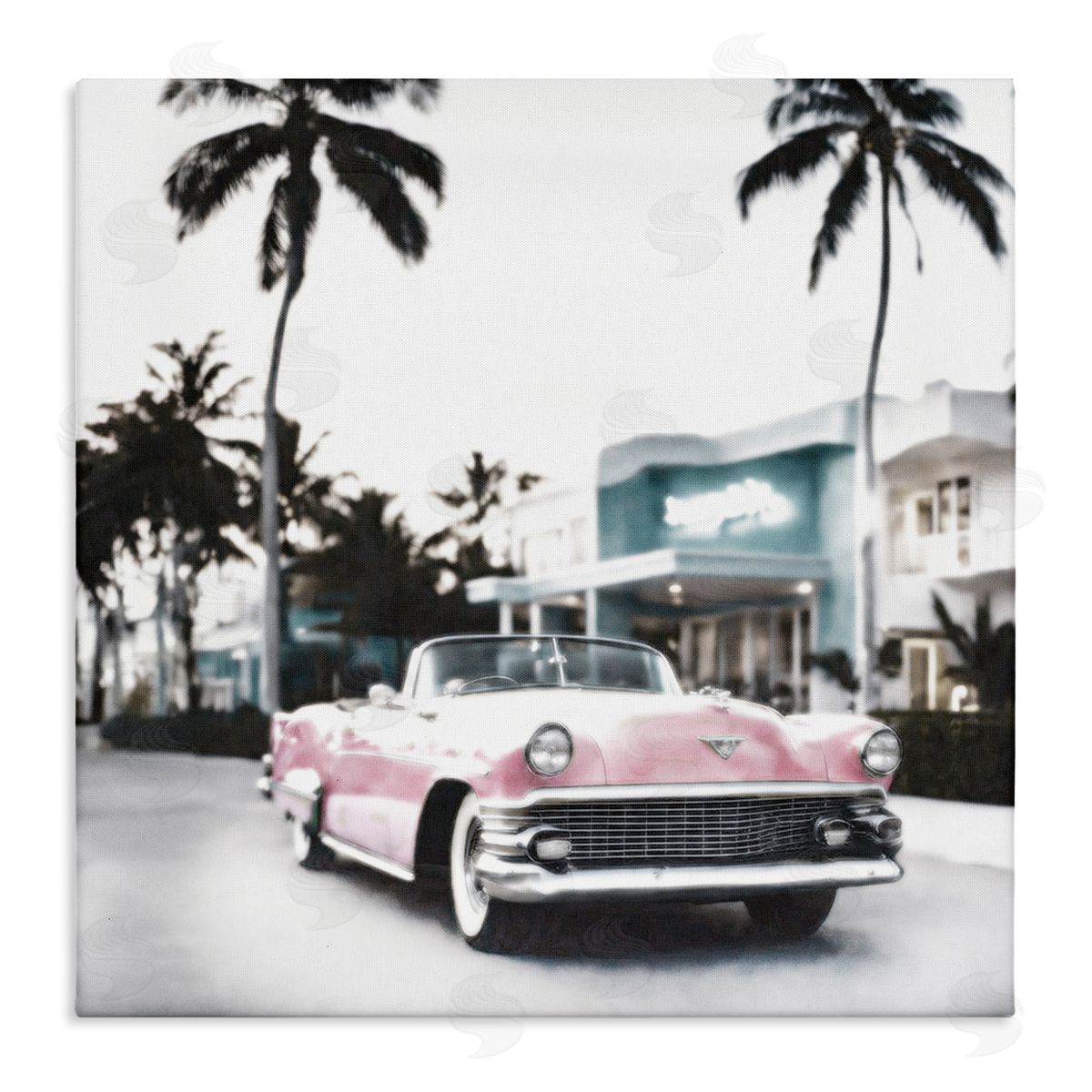 Noah Bay Tropical Cruise Antique Car Canvas Wall Art Print
