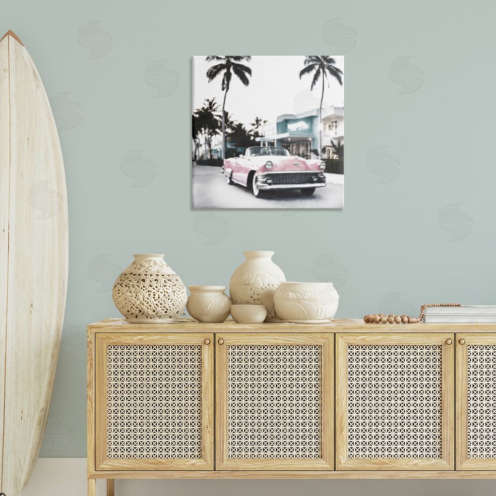 Noah Bay Tropical Cruise Antique Car Canvas Wall Art Print in Room