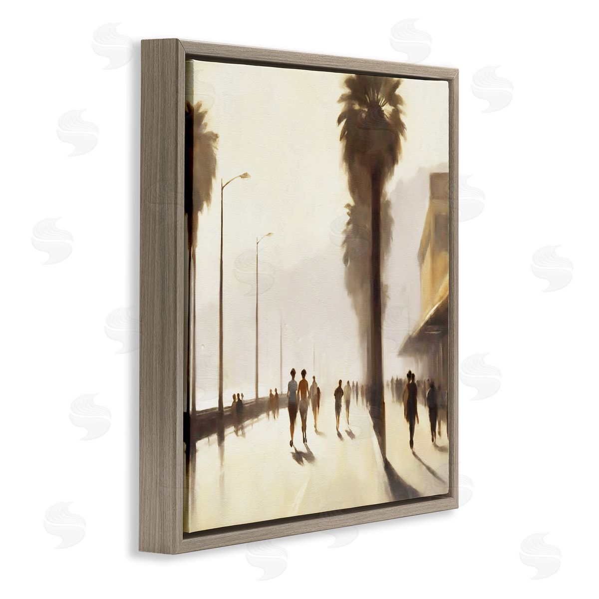 Noah Bay Sunset Runners Tropical Brown Floating Frame Canvas Wall Art Print