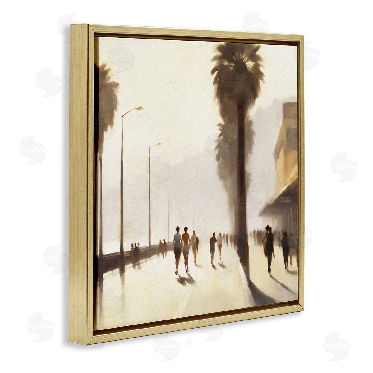 Noah Bay Sunset Runners Tropical Gold Floating Frame Canvas Wall Art Print