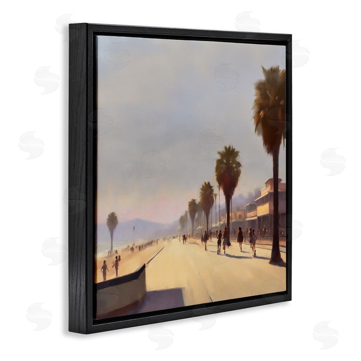 Noah Bay Palm Tree Boulevard Black Floating Frame Canvas Wall Art Print