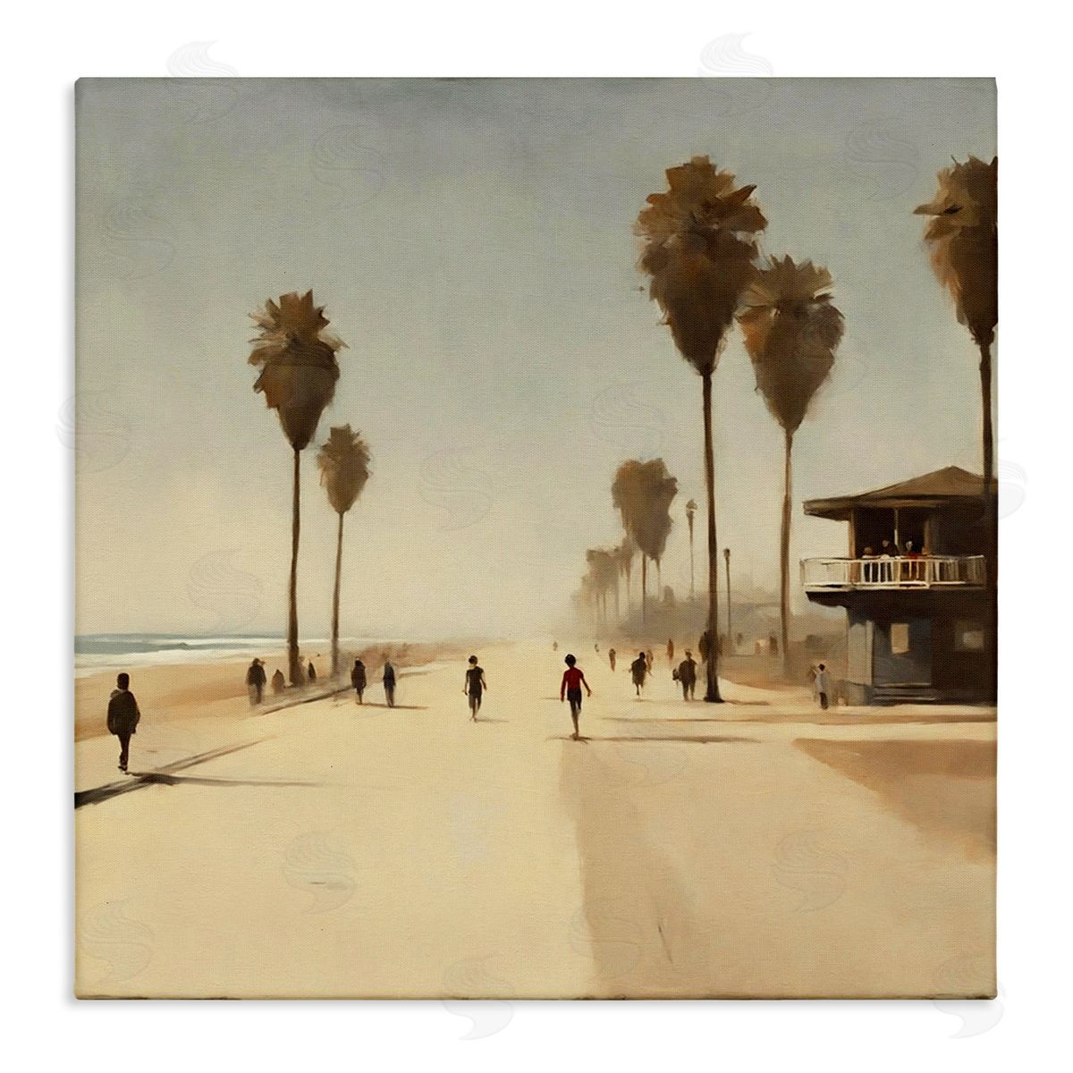 Noah Bay Tropical Beachside Track Canvas Wall Art Print