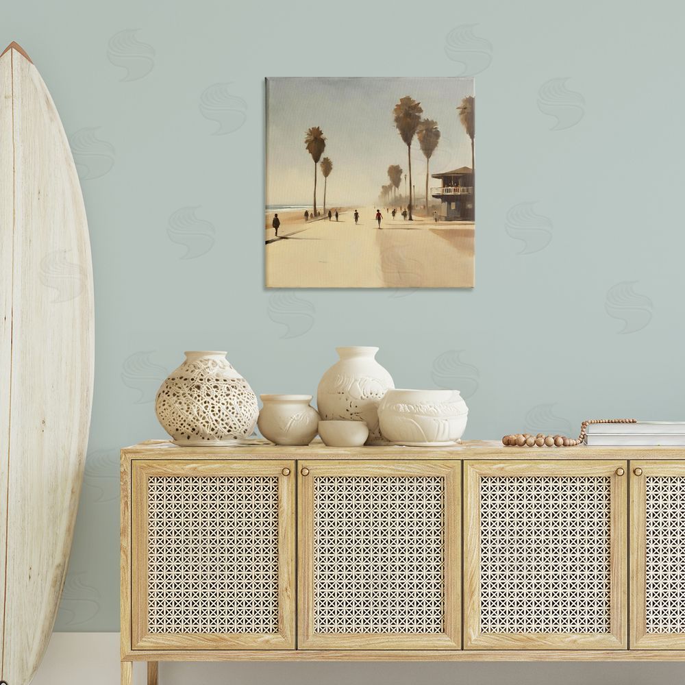 Noah Bay Tropical Beachside Track Canvas Wall Art Print in Room