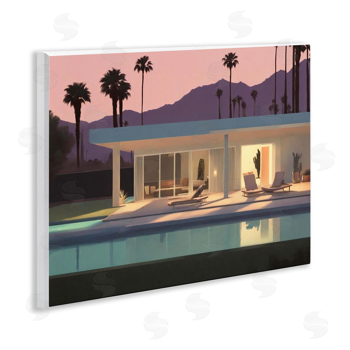 Noah Bay Summer Pool Reflection Wooden Wall Plaque Art Print