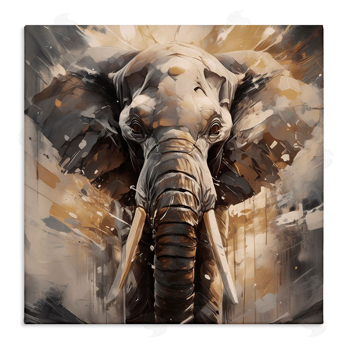 Noah Bay Modern Splatter Elephant Canvas Wall Art Print