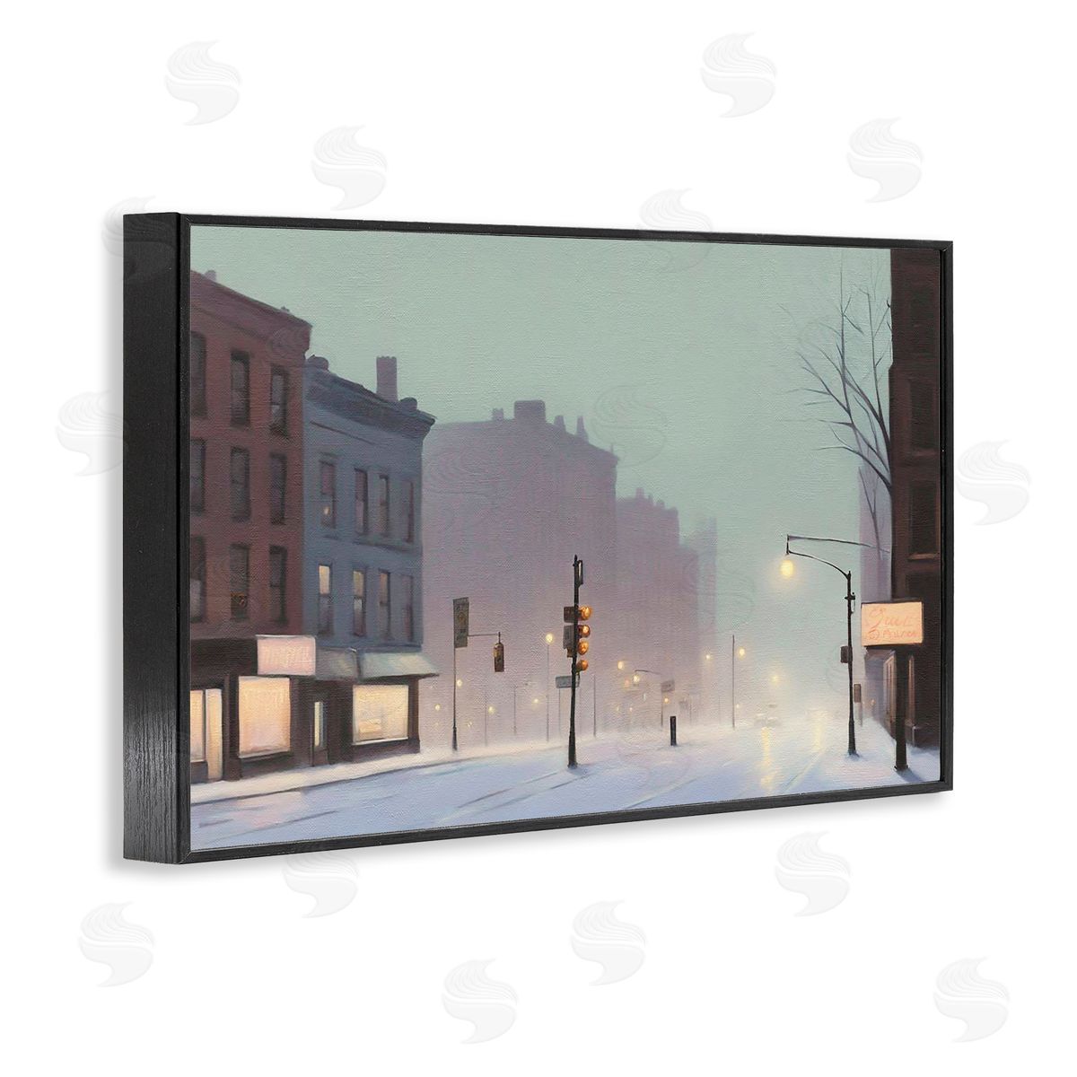 Foggy City Street Black Frame Print Wall Art, Home Decor by Noah Bay