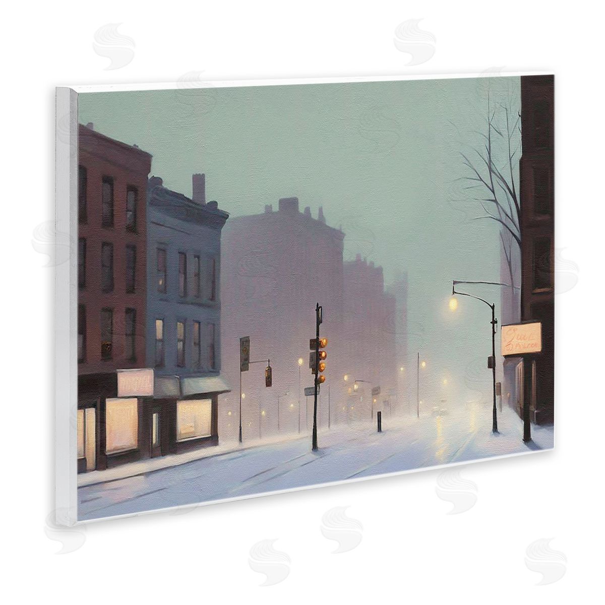 Foggy City Street Wood Plaque Wall Art, Home Decor by Noah Bay