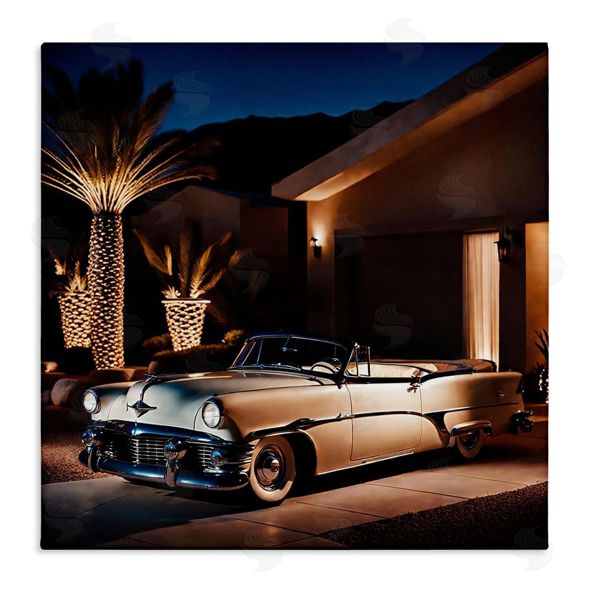 Noah Bay Miami Wheels Classic Car Canvas Wall Art Print