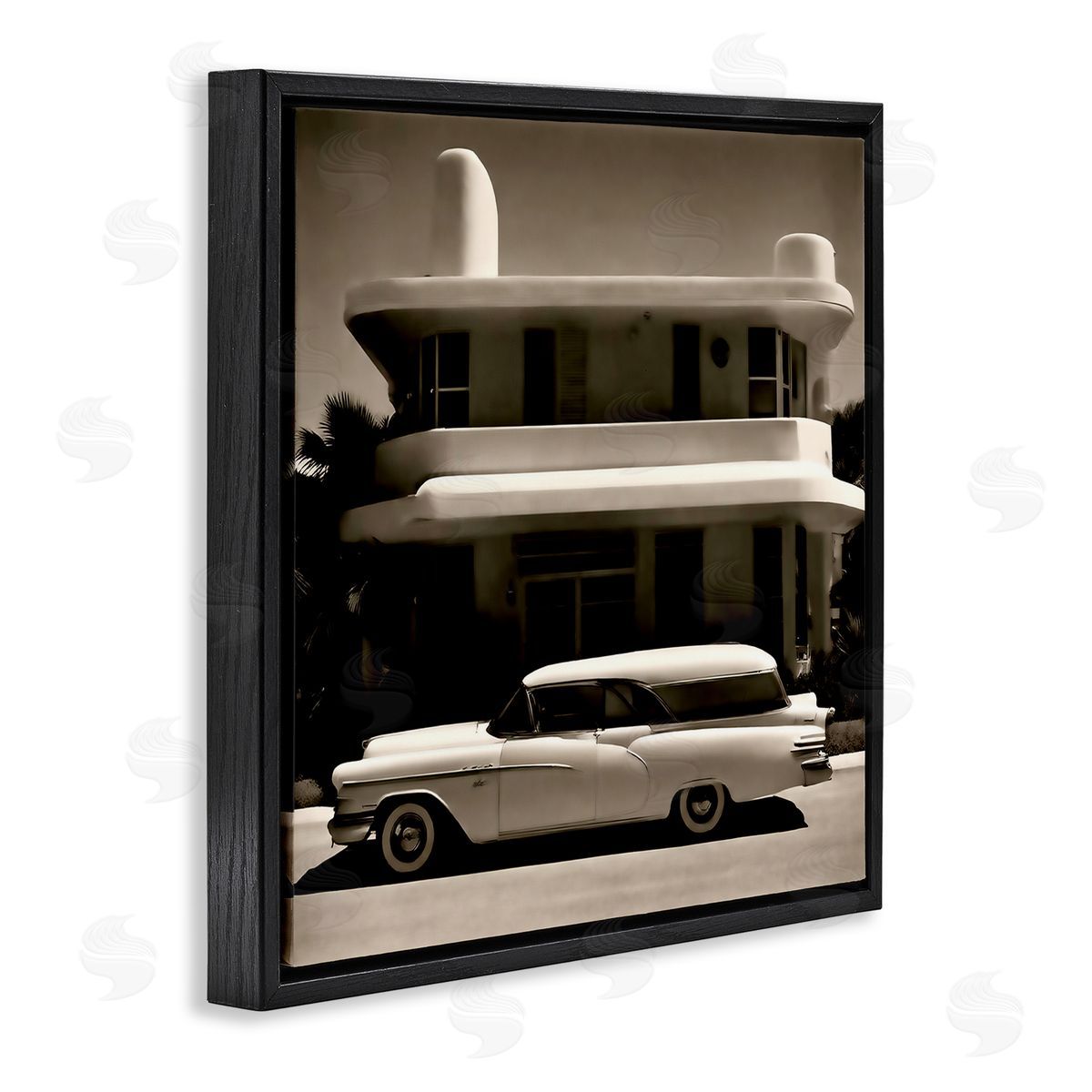 Noah Bay Sleek Classic Car Black Floating Frame Canvas Wall Art Print