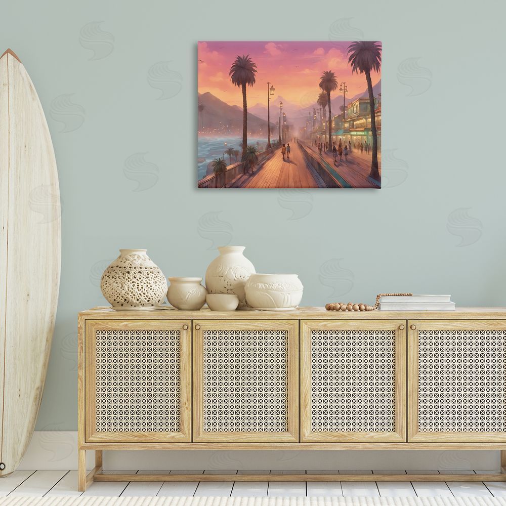 Noah Bay Busy Tropical Boardwalk Canvas Wall Art Print in Room