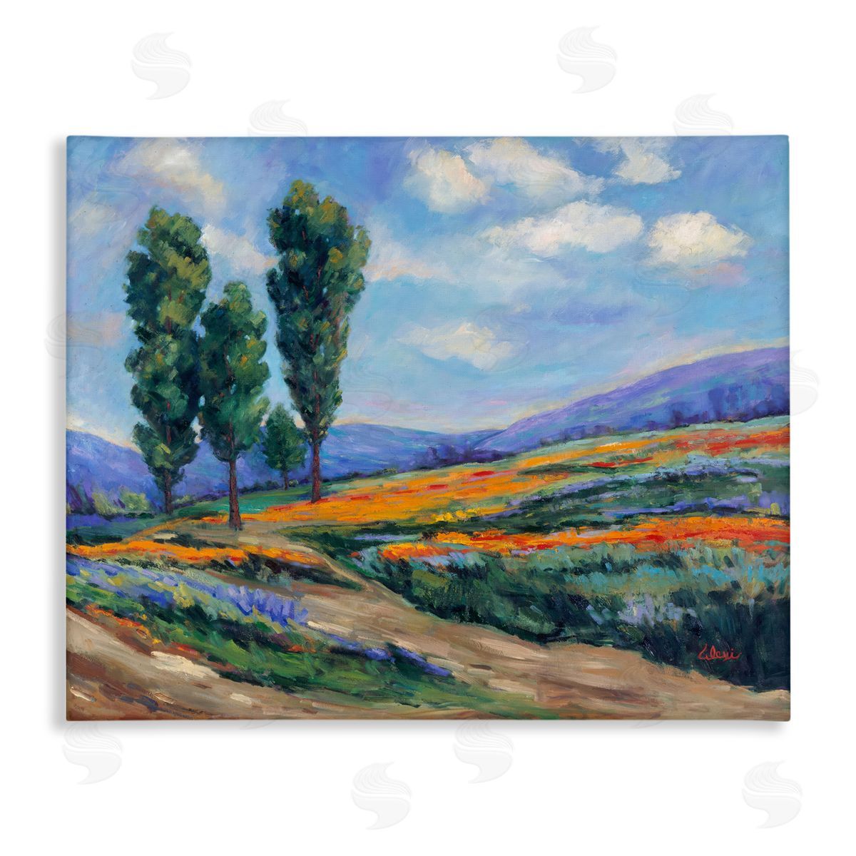 Alexi Fine Rolling Hills Traditional Landscape Canvas Wall Art Print