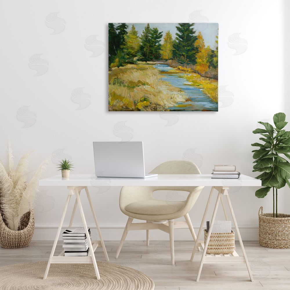 Alexi Fine A Fine Creekside Landscape Canvas Wall Art Print in Room