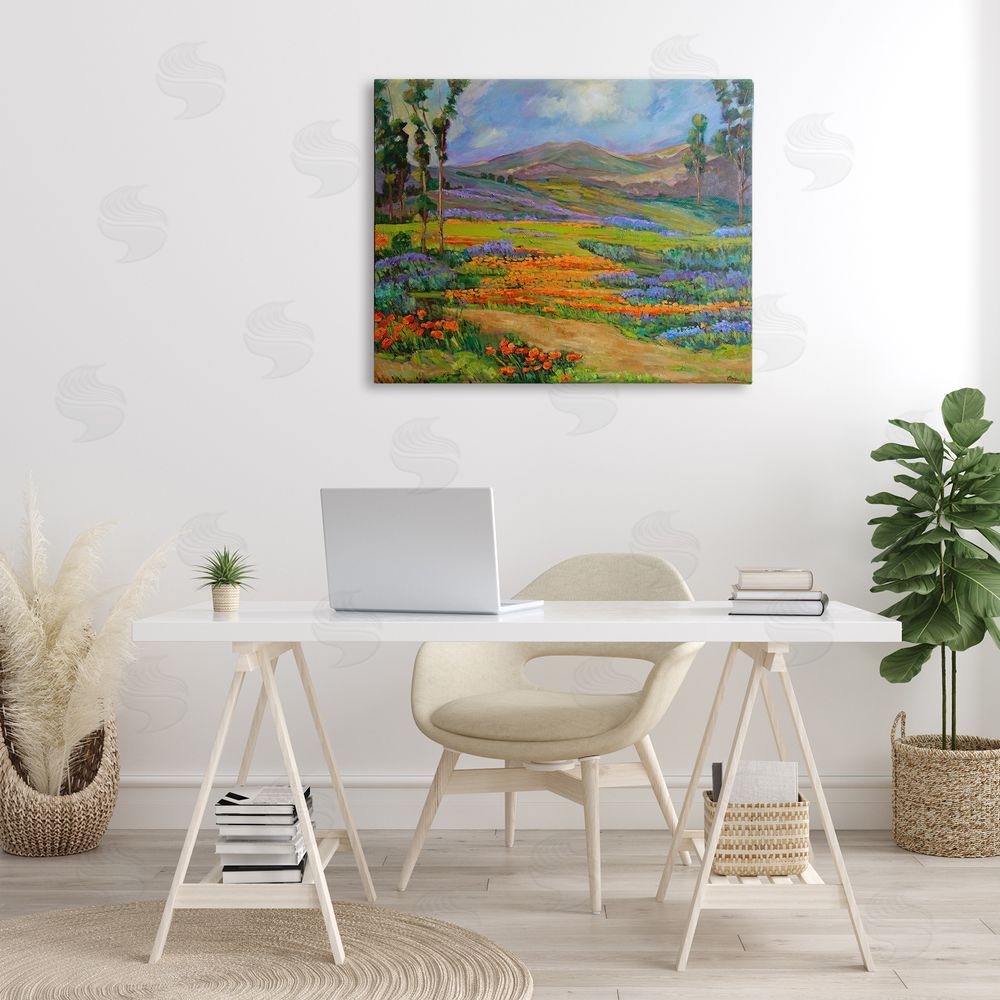Alexi Fine Bountiful Meadow Landscape Canvas Wall Art Print in Room